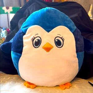 Blue and White Penguin Plush Toy for Small Pets
